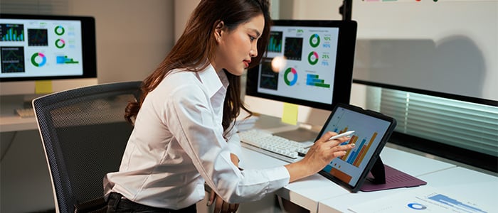 a person reviewing analytics dashboard