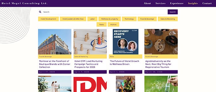 screenshot from Hotel Mogel blog section