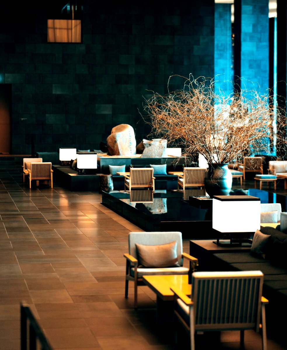 A lounge at Aman