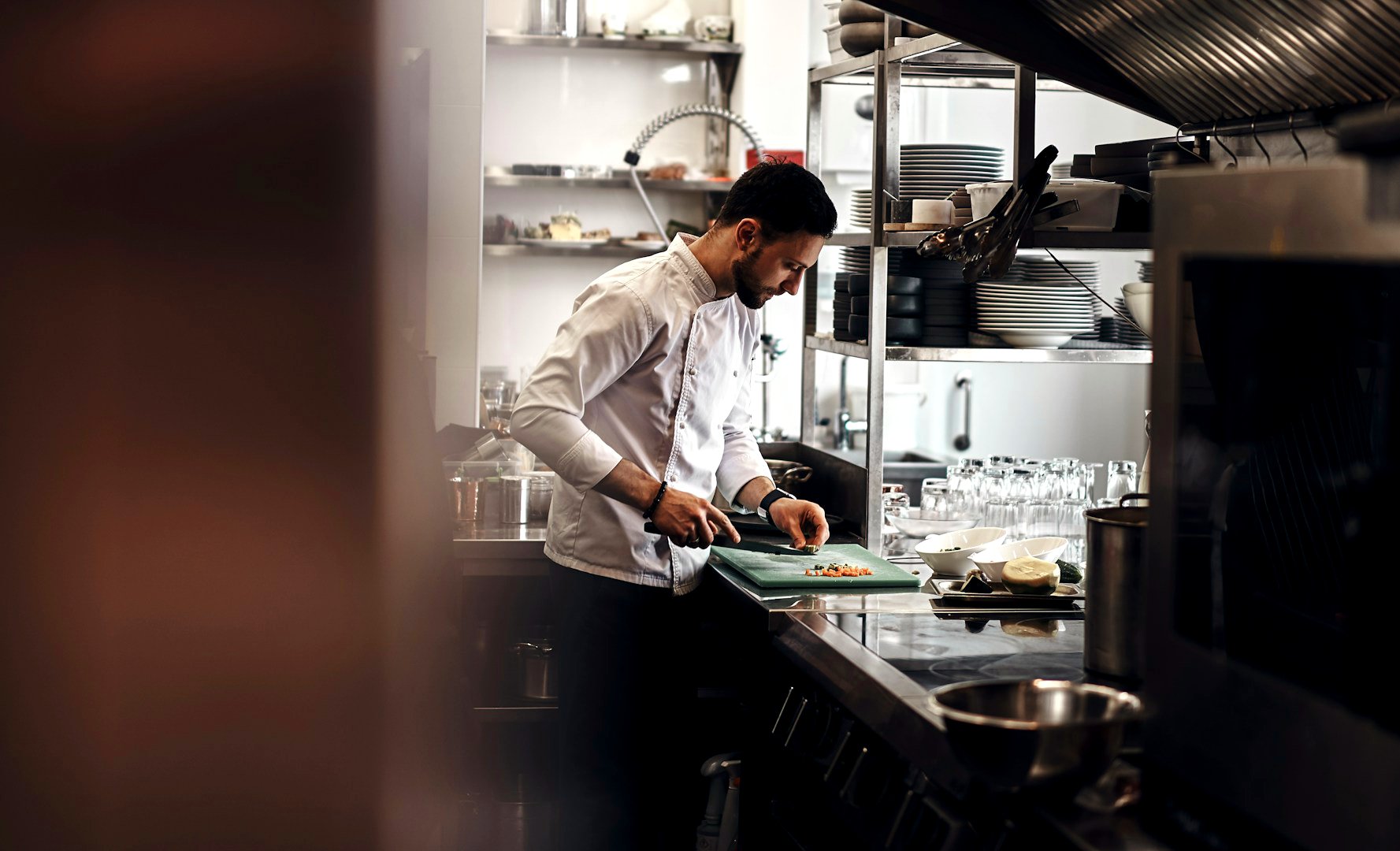 Chef working alone