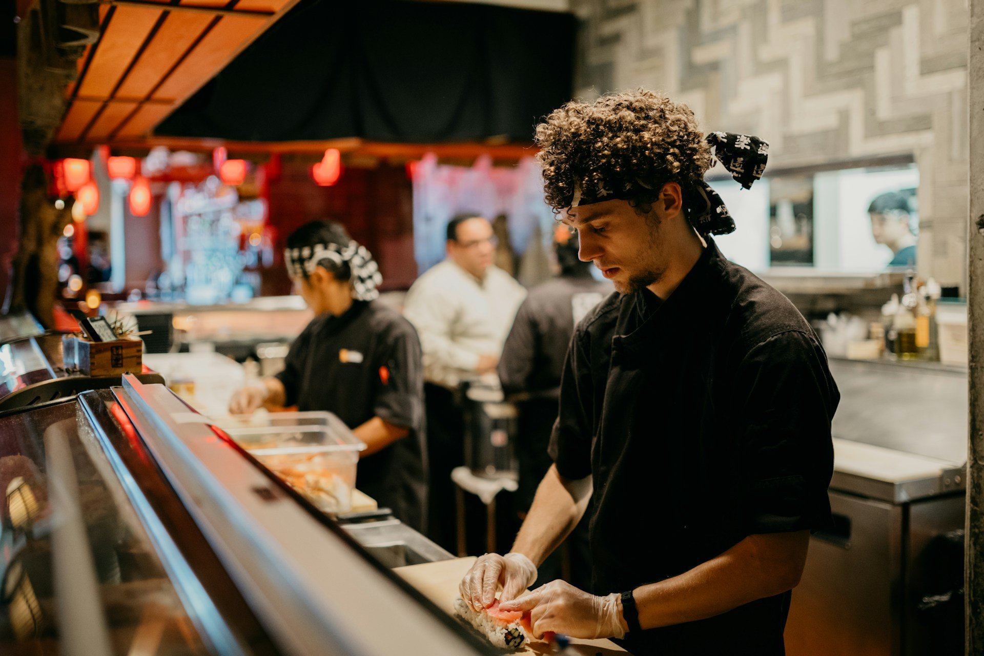Line cook at work