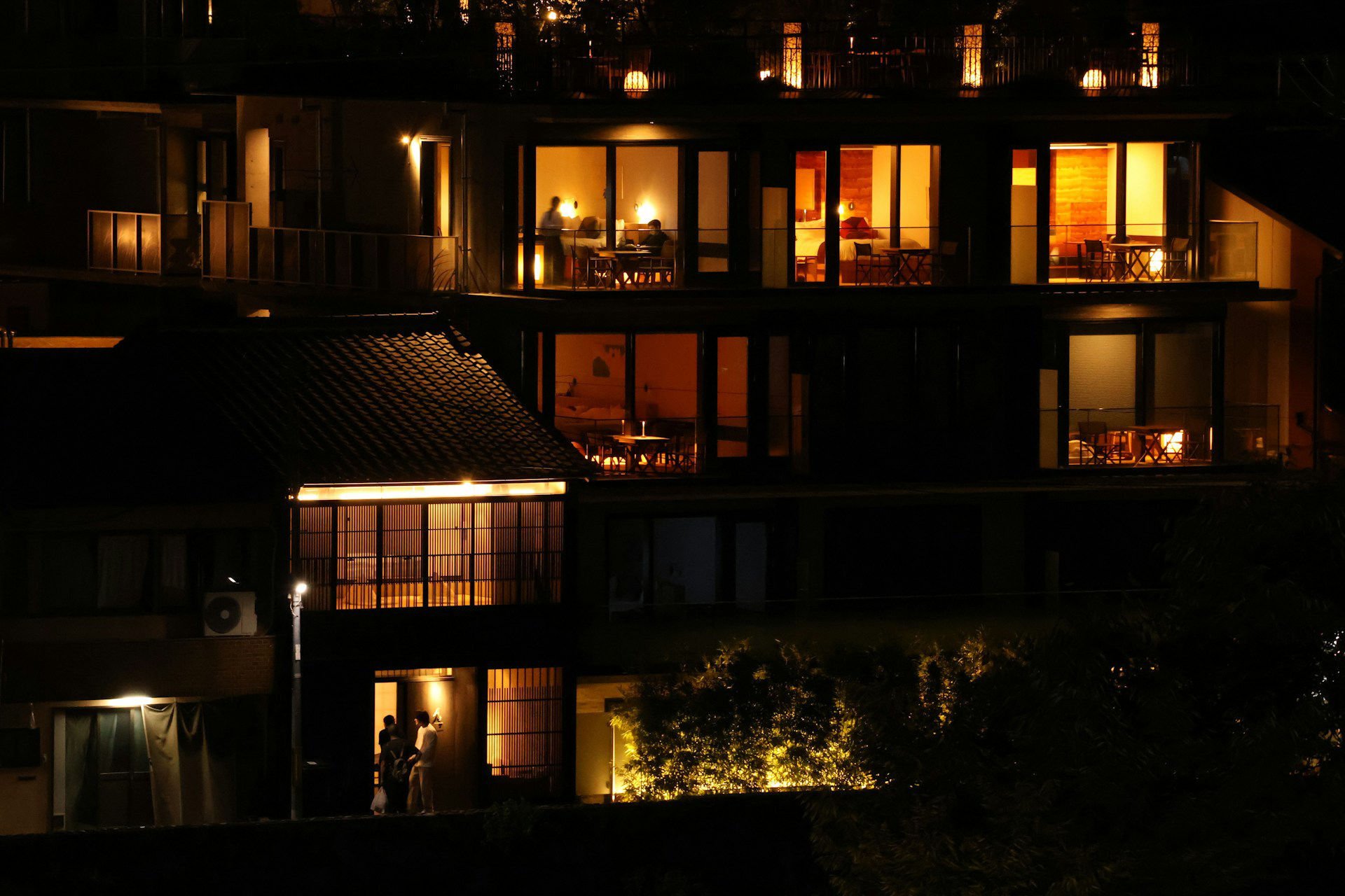 Hotel after sunset