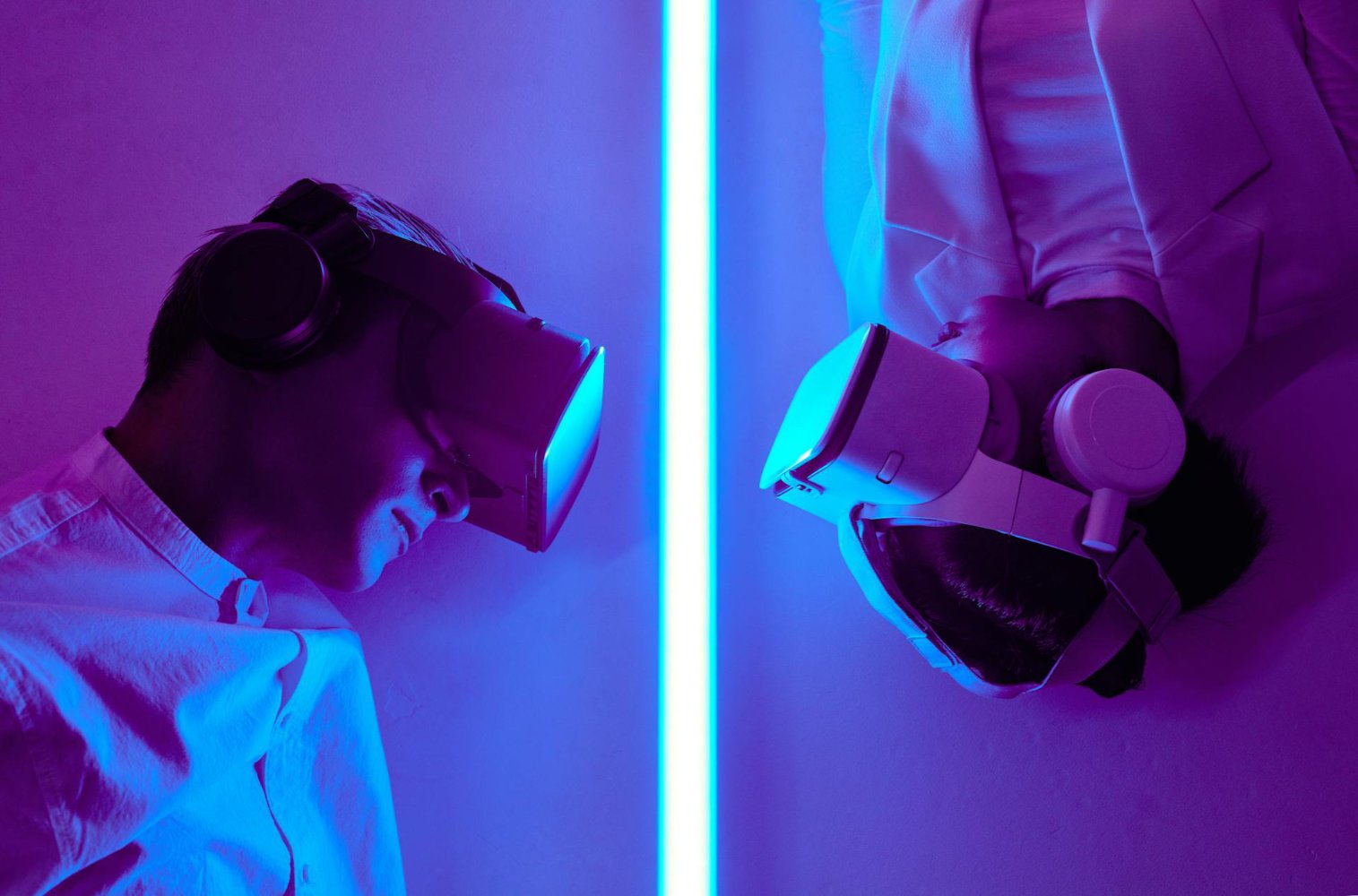Neon-lit VR environment