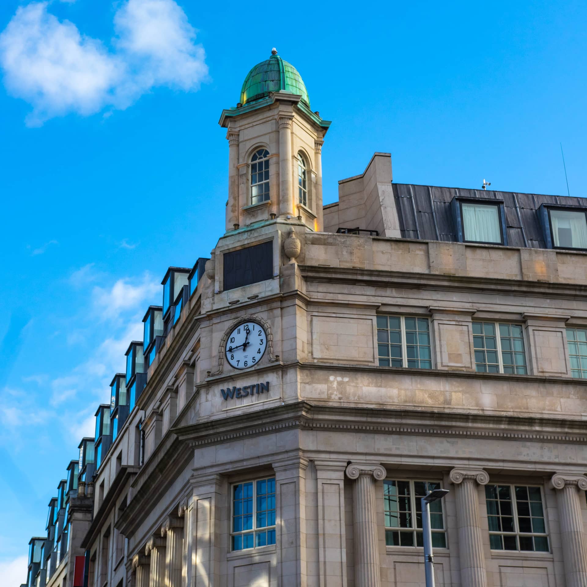 The Westin with a clock face