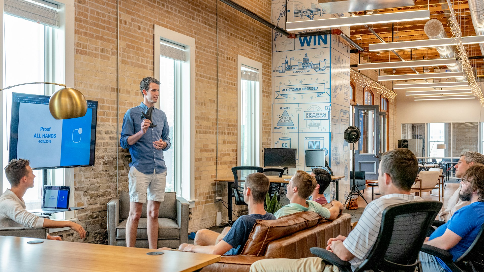 Team lead hosting a presentation