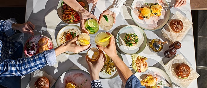 people enjoying a meal together