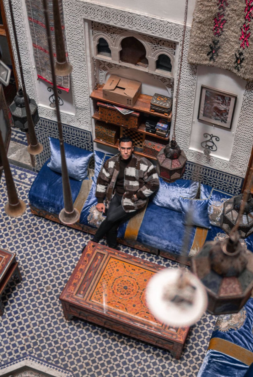 Stylish man at a Turkish restaurant