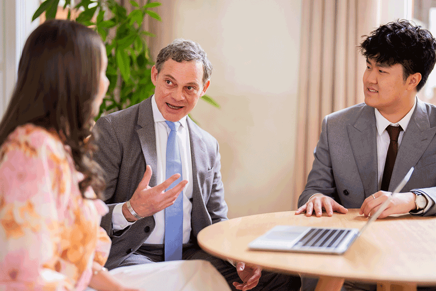 Frank Giannotti, lecturer in Affective Hospitality coaching to students