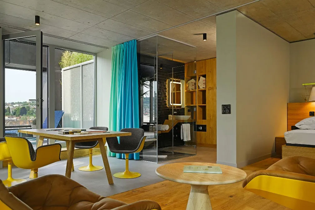 gelbes Zimmer im 25hours-Hotel-Zuerich-Langstrasse