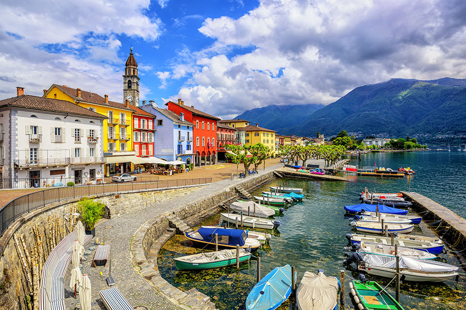 The old town of Ascona, Ticino