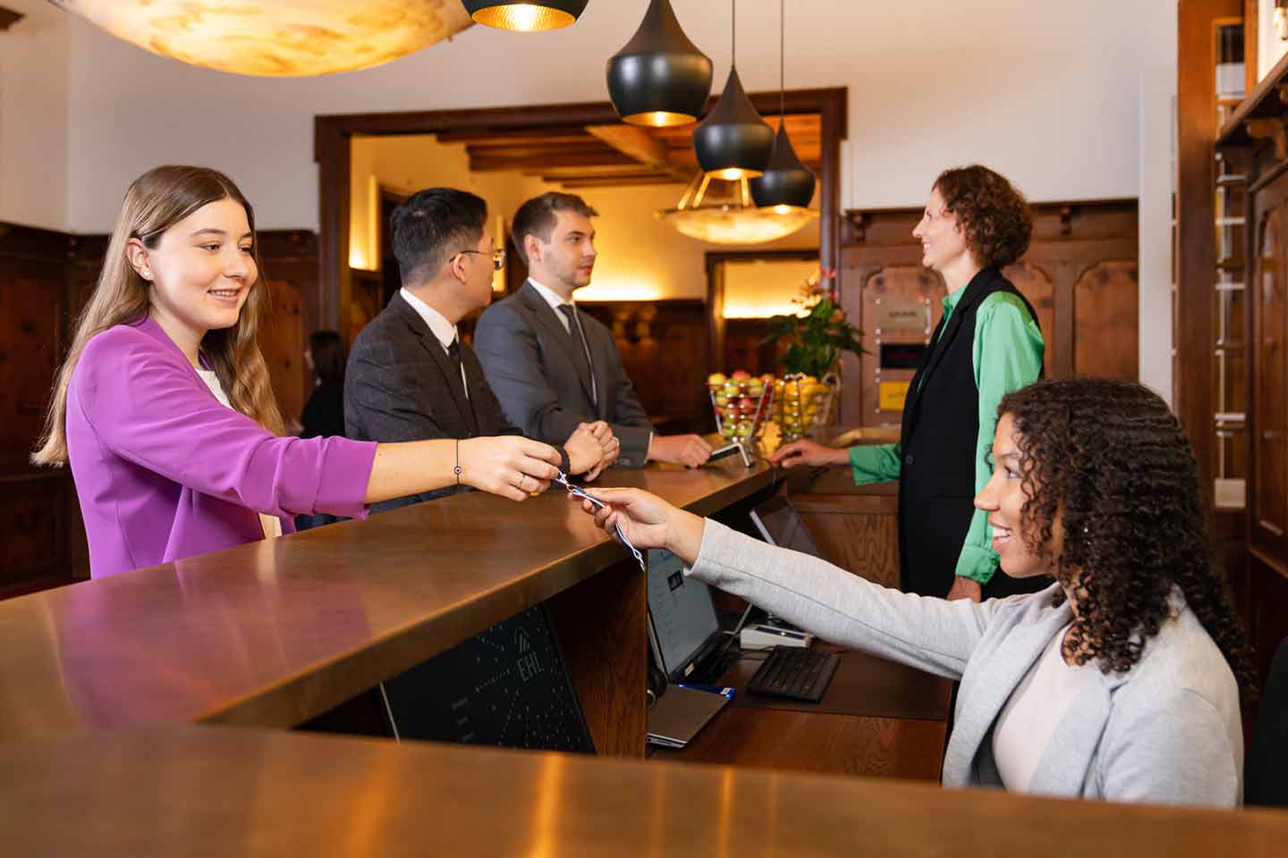 HoKo check-in am Schnuppertag der EHL Hotelfachschule Passugg