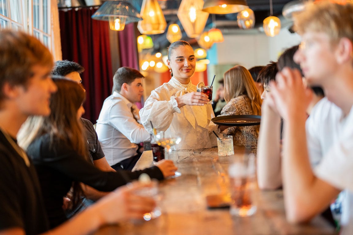 Passugg students in their internships proving their social skills they have learnt in affective hospitality
